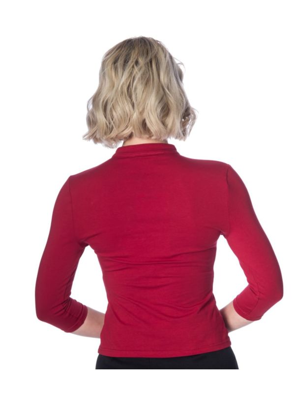 Emily Peek A Boo Mandarin Collar Top