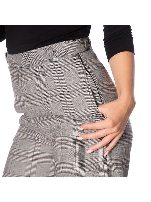 THE CLASSY 40s CHECK FLARE TROUSER