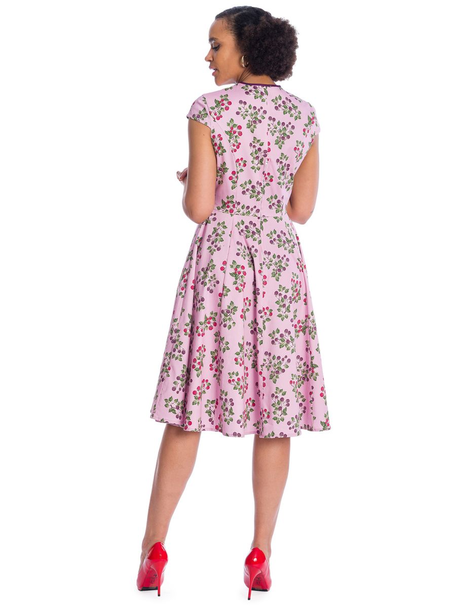 Banned Retro Summer Berry Daisy Fit and Flare Dress