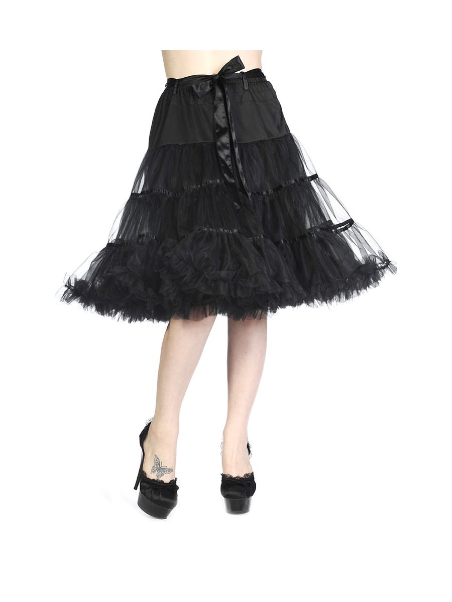 Banned Retro 1950's Ribbon Underskirt Petticoat Black