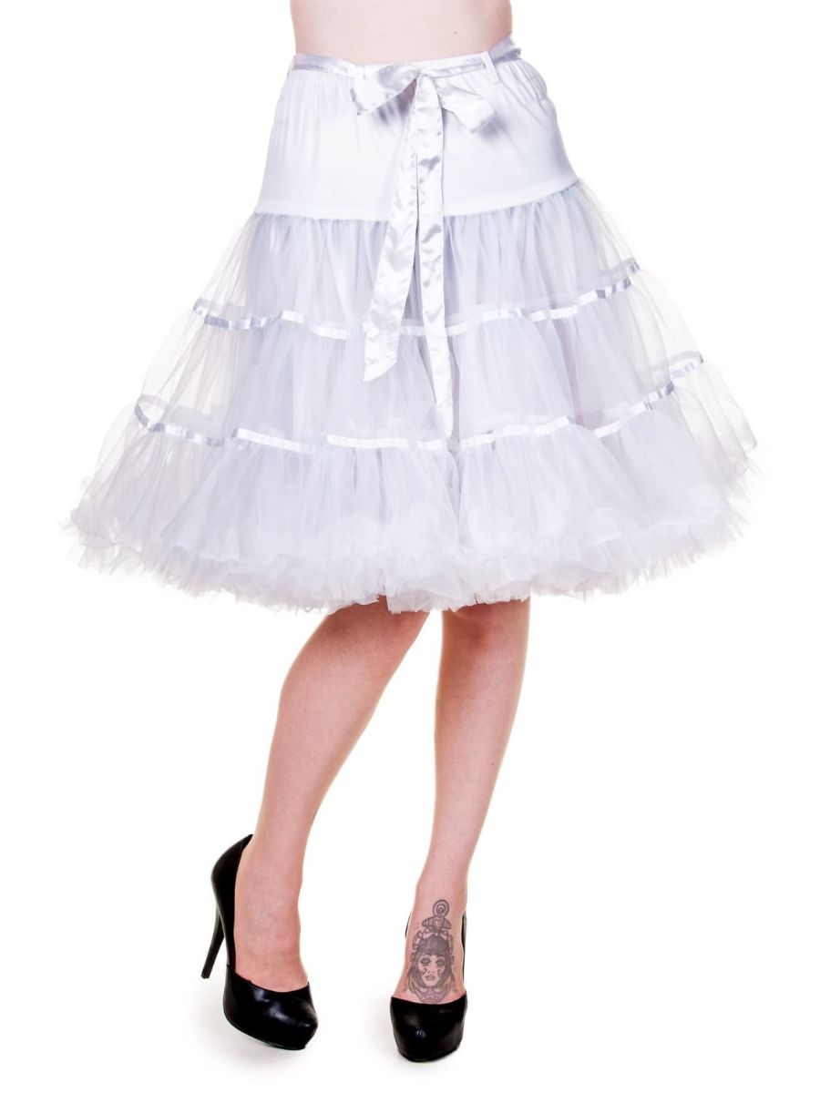 Banned Retro 1950's Ribbon Underskirt Petticoat White