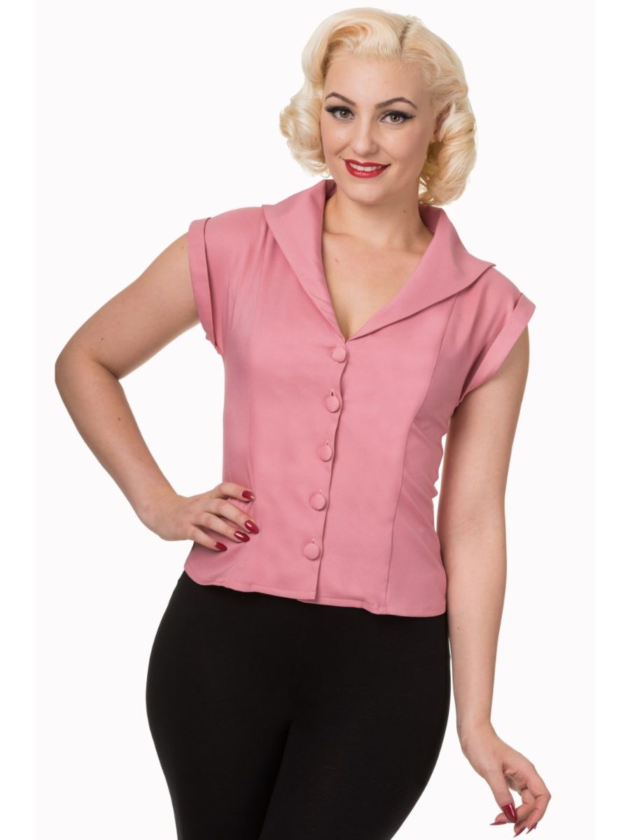 Banned Retro 1950's Dream Master Rita Shirt Pink