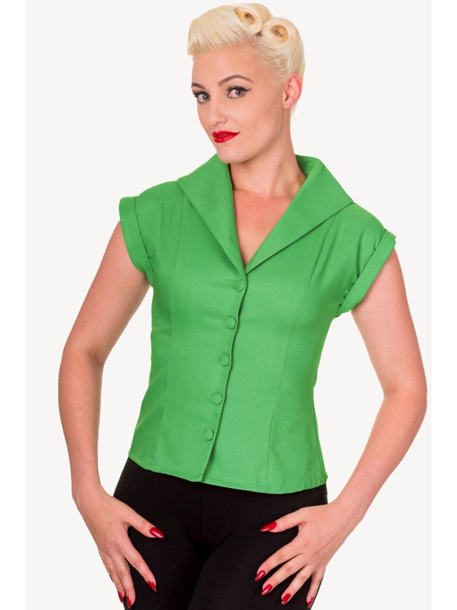 Banned Retro 1950's Dream Master Rita Shirt Green