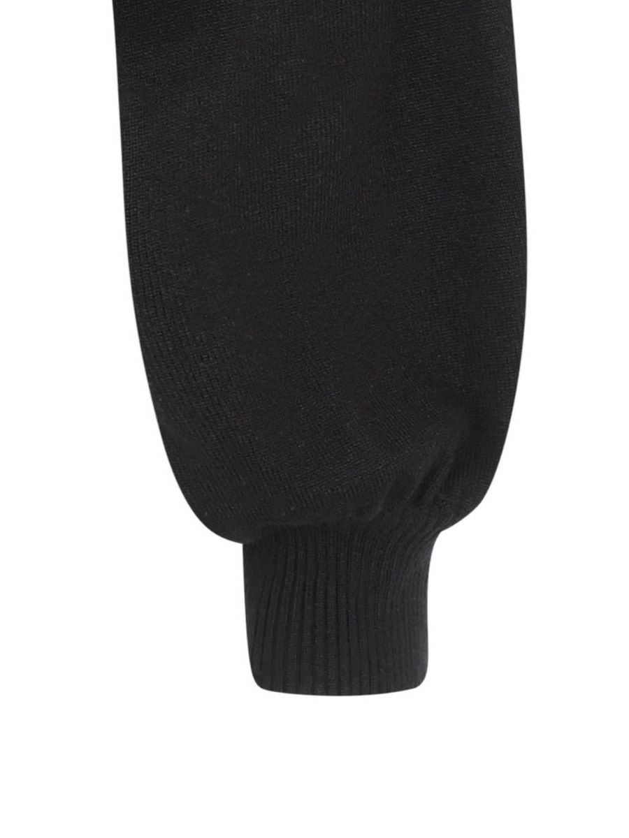 Banned Retro Balloon Sleeve Black Soft Knit High Neck Vintage Crop Top Black