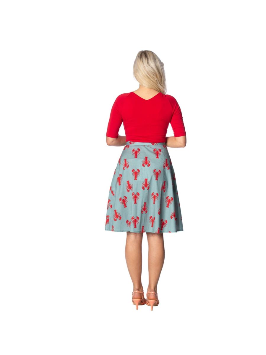 LOBSTER LOVE BUTTON UP FLARED SKIRT