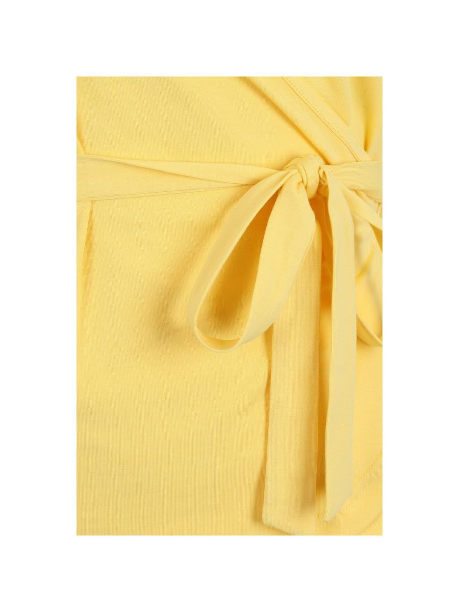 Banned Retro 1930's Raglan Vintage Flare Sleeve Wrap Top Lemon Yellow