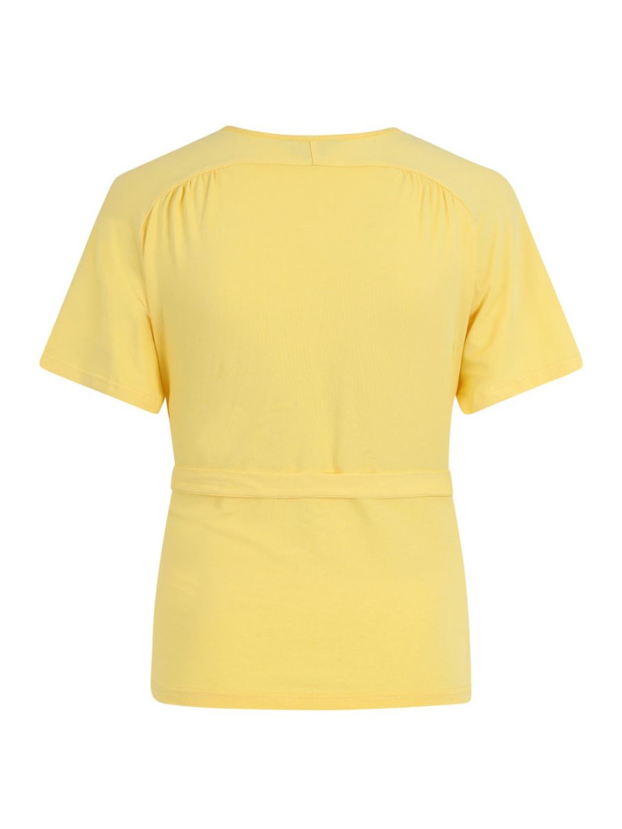 Banned Retro 1930's Raglan Vintage Flare Sleeve Wrap Top Lemon Yellow