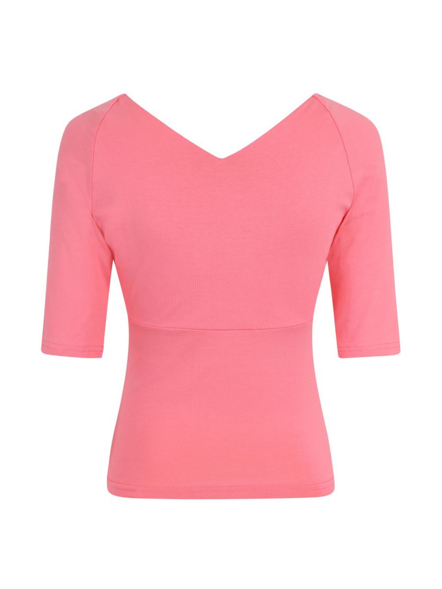 Banned Retro Betty V-Neck Vintage Top Coral