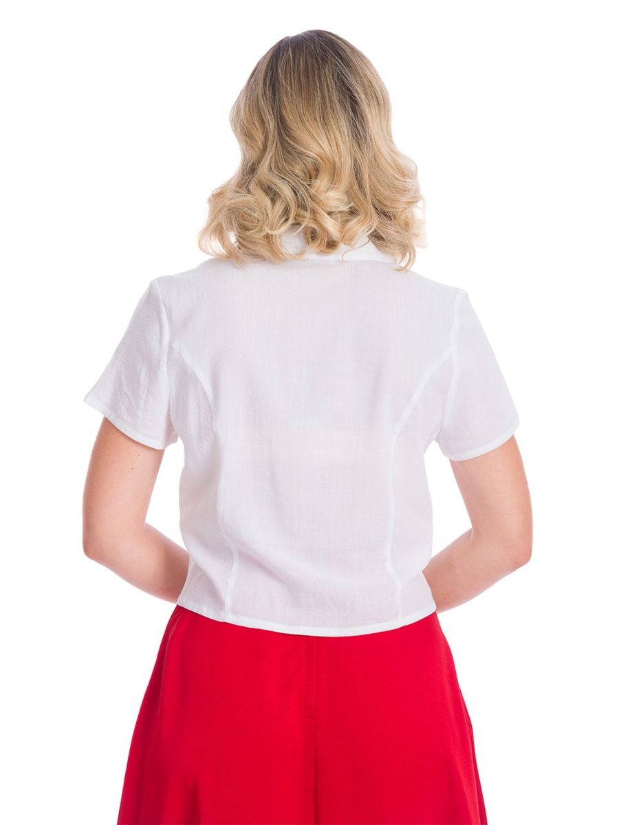Banned Retro 1940's Strawberry Fields White Blouse