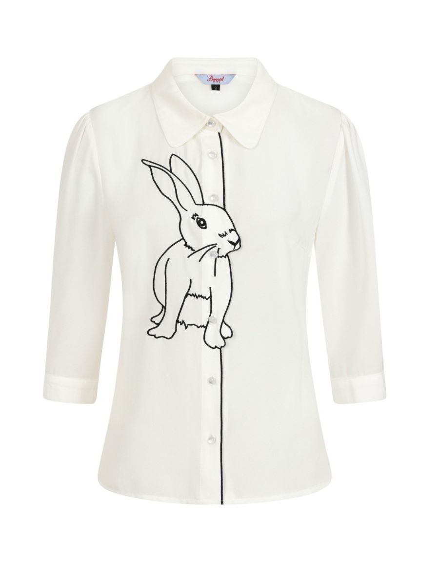 Banned Retro 1940's Bunny Hop Thelma Blouse White