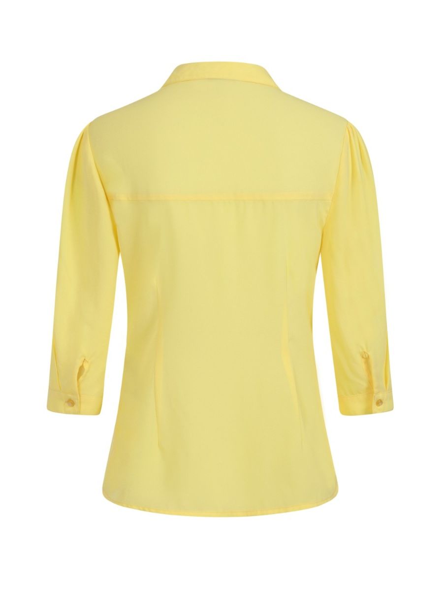 Banned Retro 1940's Bunny Hop Thelma Blouse Yellow