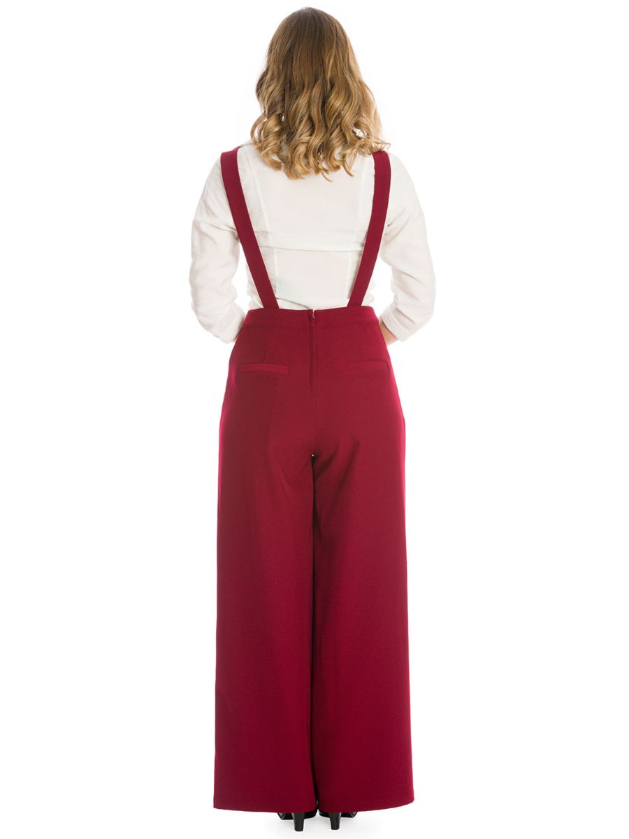 DAY DREAMING DUNGAREES-Burgundy