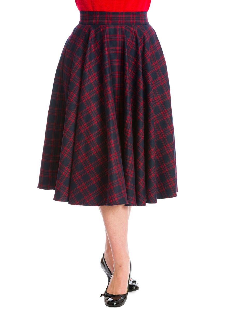 ADORE HER CHECK SKIRT-Red
