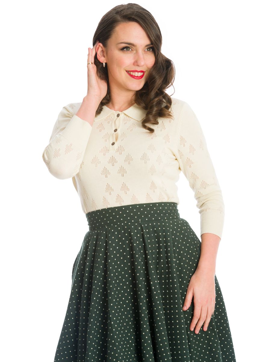 MERRY TREE KNIT TOP-White
