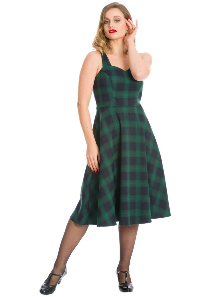 SWEET CHECK FIT AND FLARE DRESS