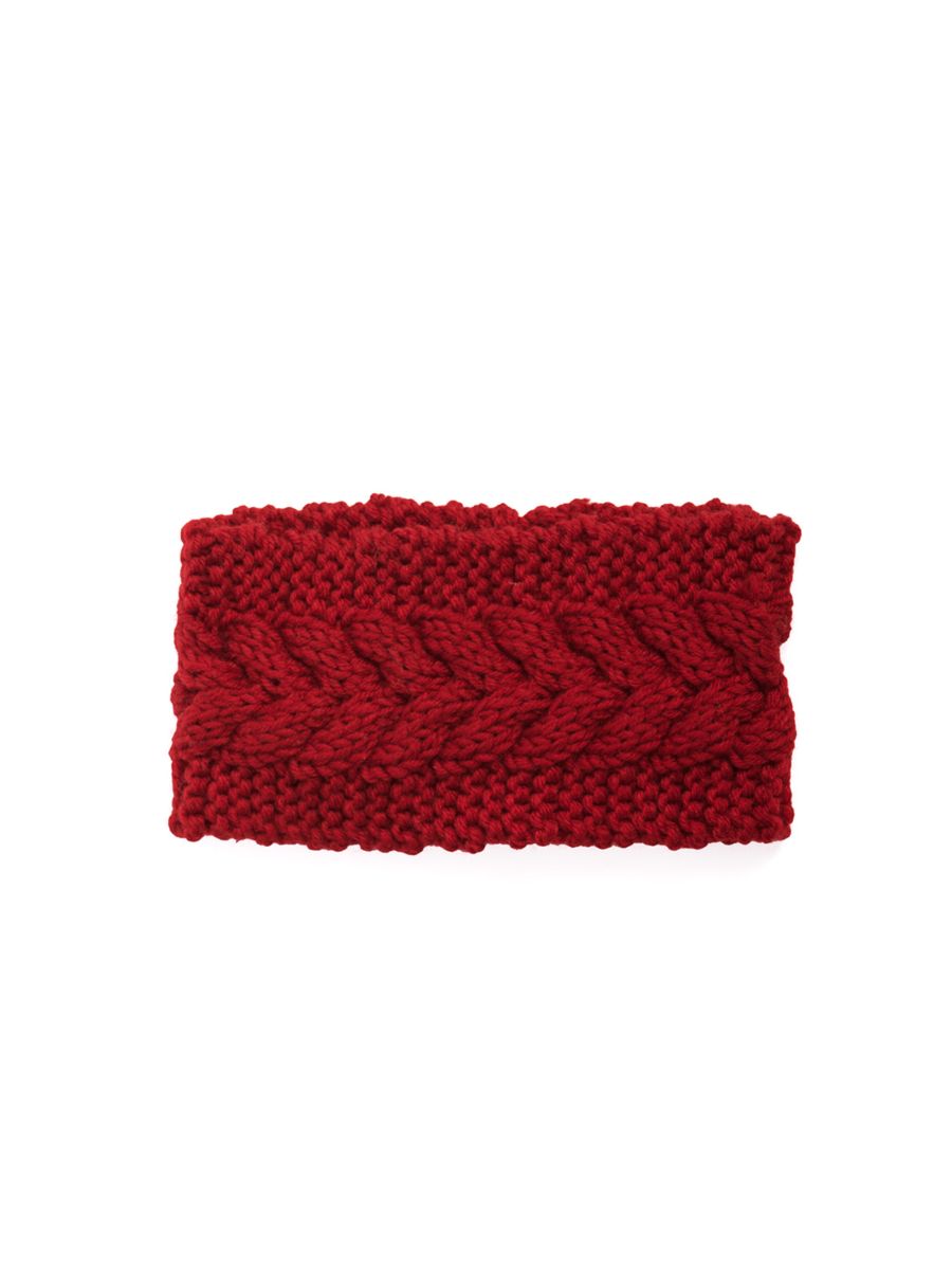 STEFANIA KNITTED HEADBAND-Red-One Size