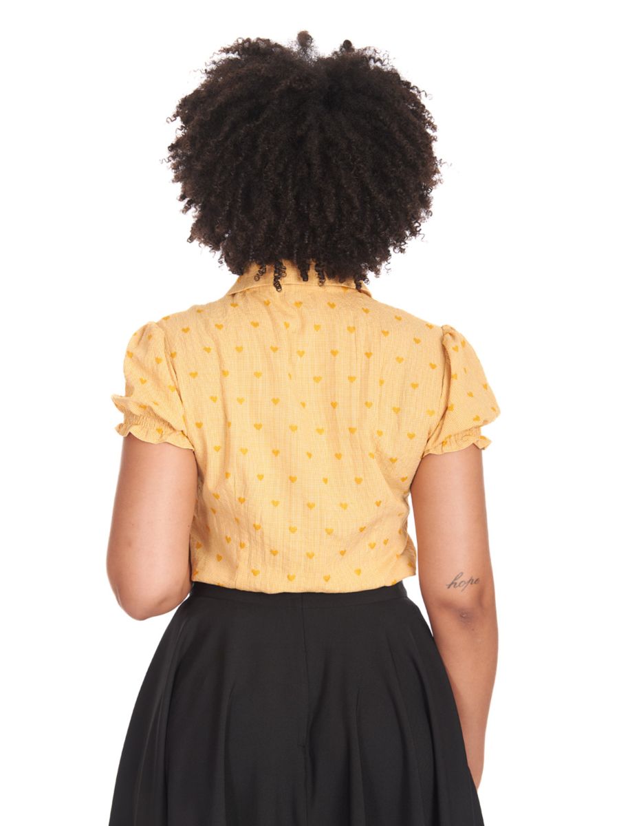 HEART ON HER SLEEVE BLOUSE Yellow