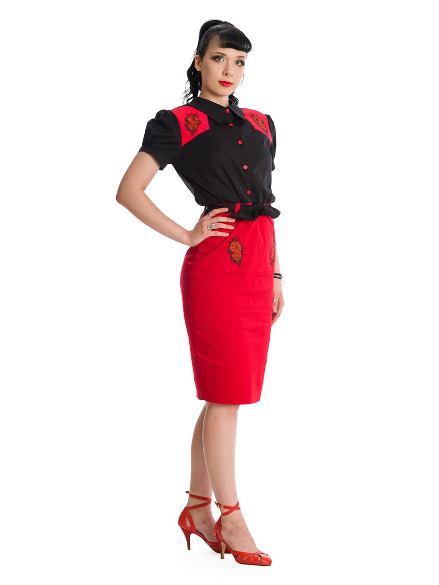 Banned Retro Blooming Rose Rockabilly Shirt