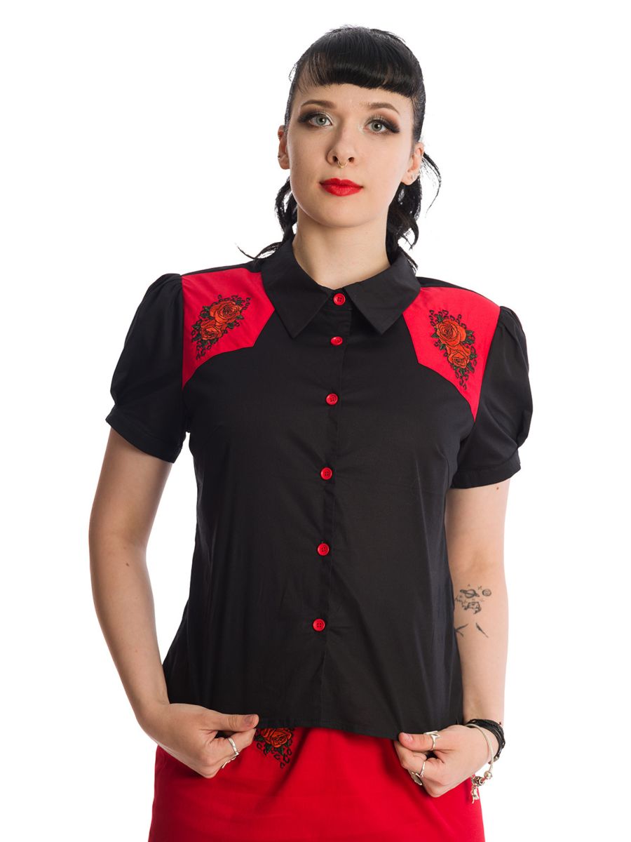 Banned Retro Blooming Rose Rockabilly Shirt