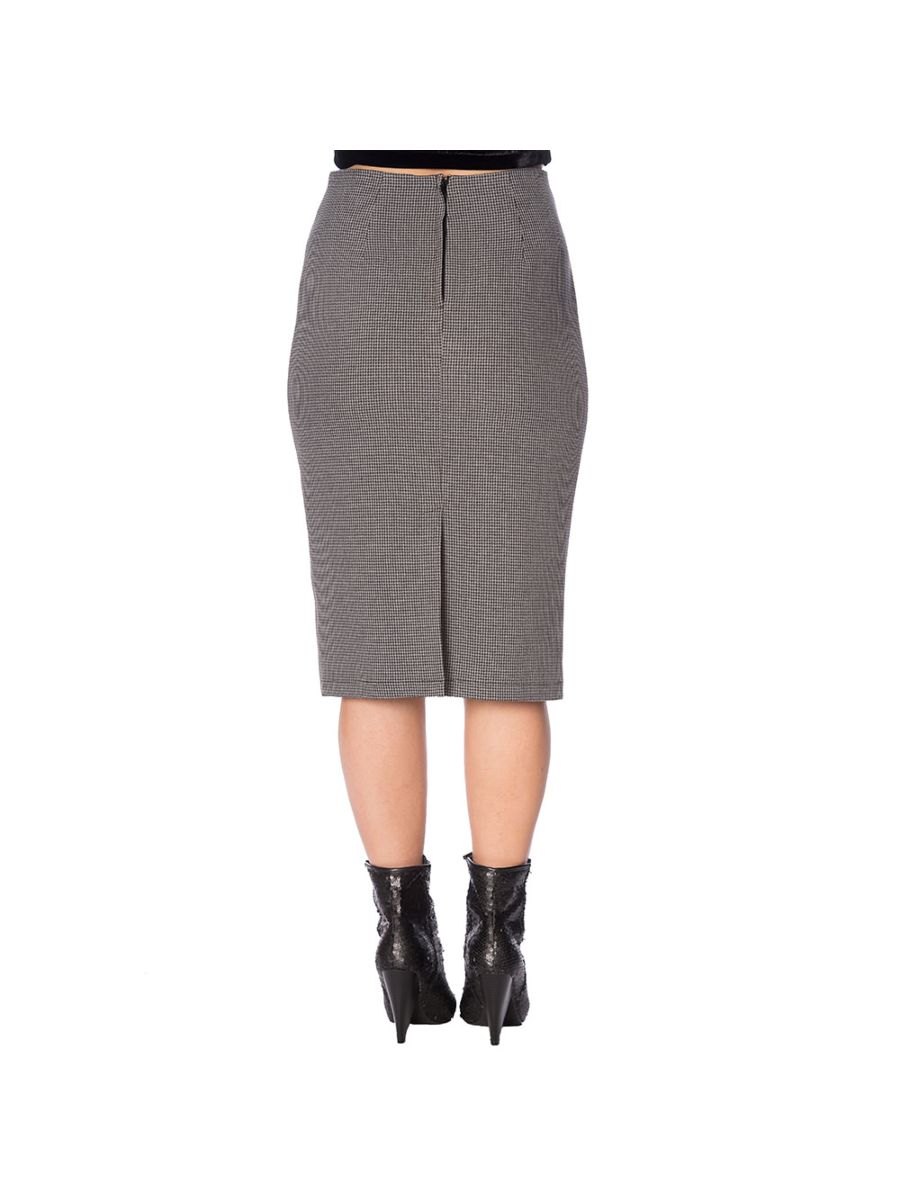 BETTY CHECK TIE FRONT PENCIL SKIRT