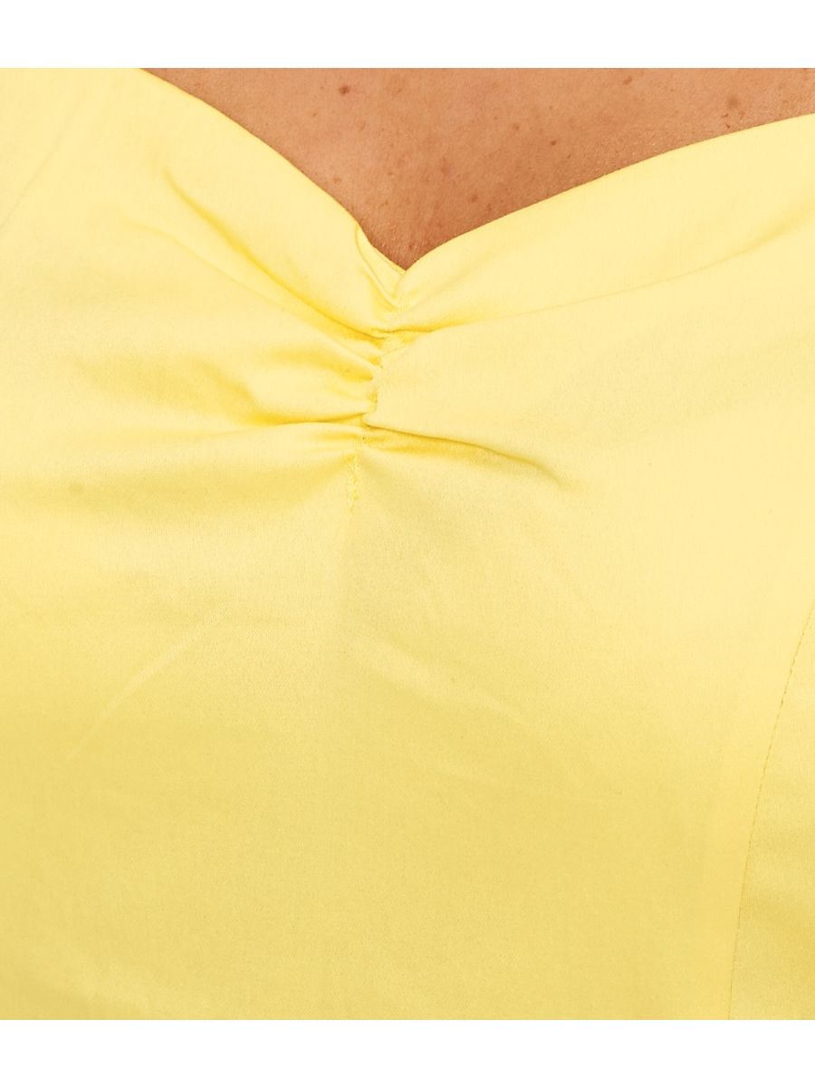 Banned Retro Winnie Off Shoulder Vintage Top Yellow