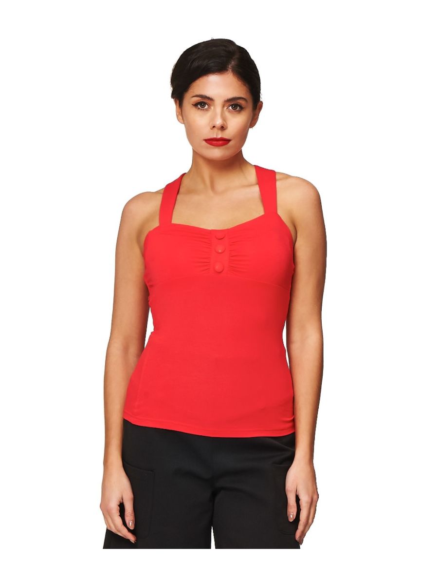 Banned Retro This Moment Strappy Vintage Multiway Top Red