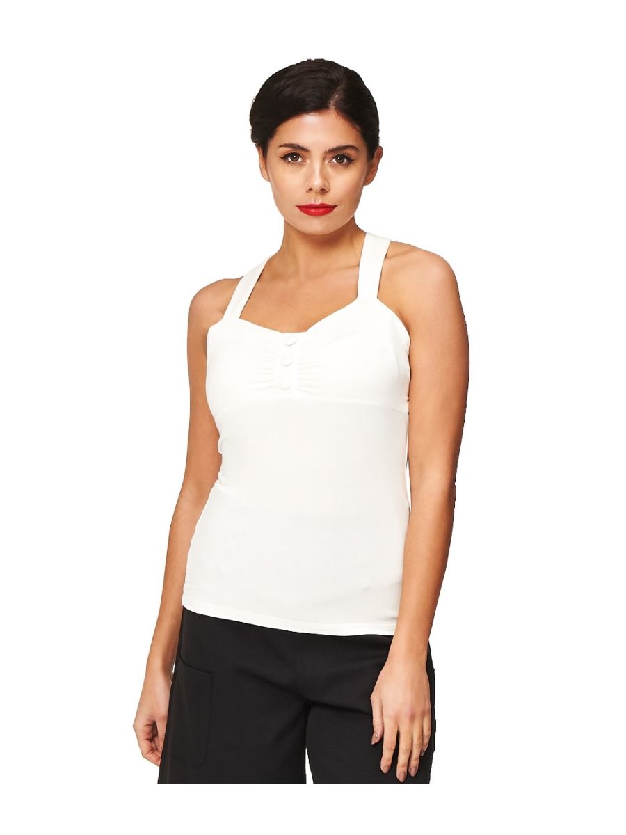 Banned Retro This Moment Strappy Vintage Multiway Top Off White