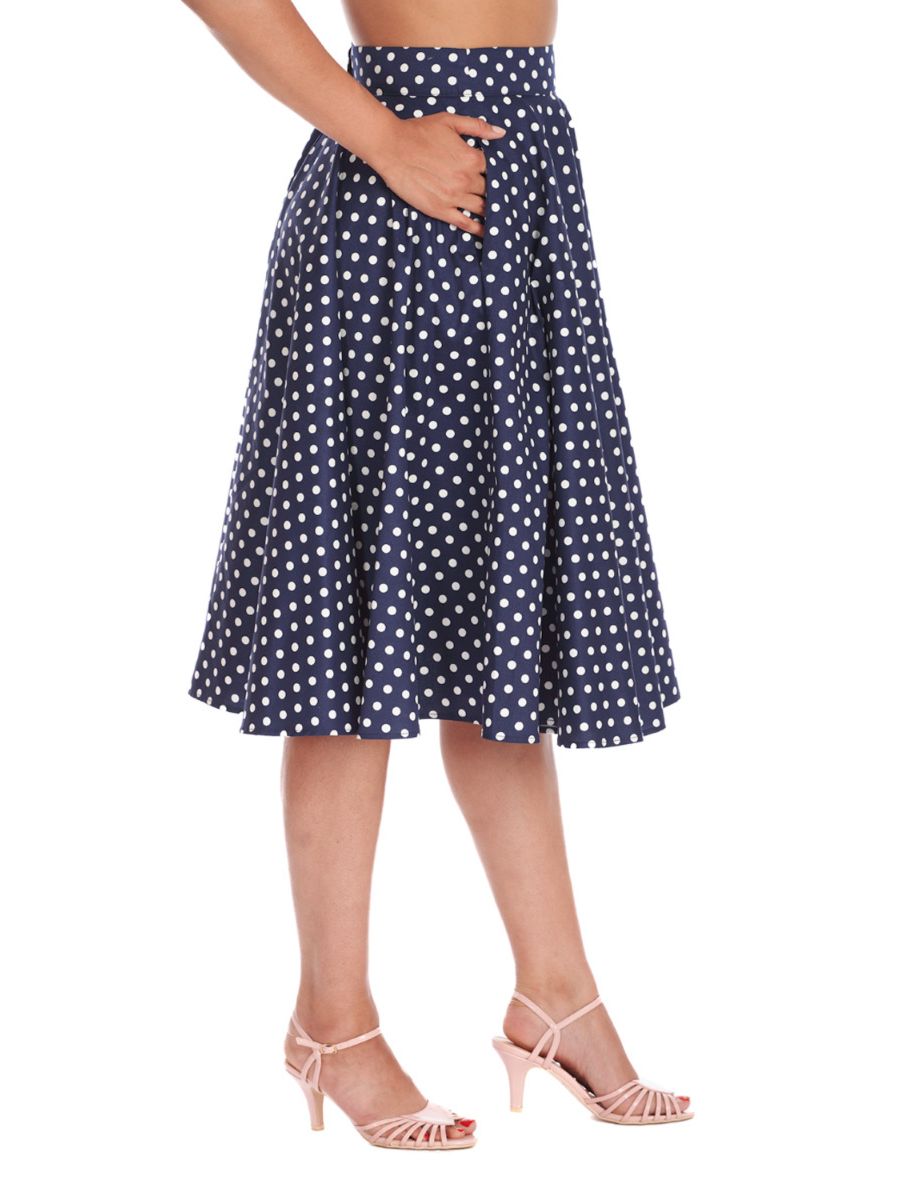 DOT DAYS SWING SKIRT Navy