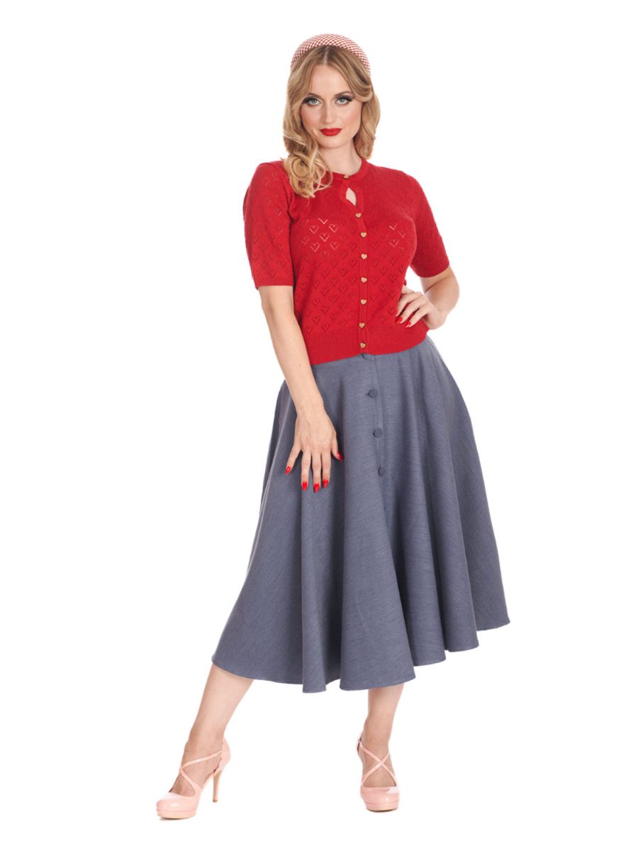HEART BLOOMS CARDIGAN Red