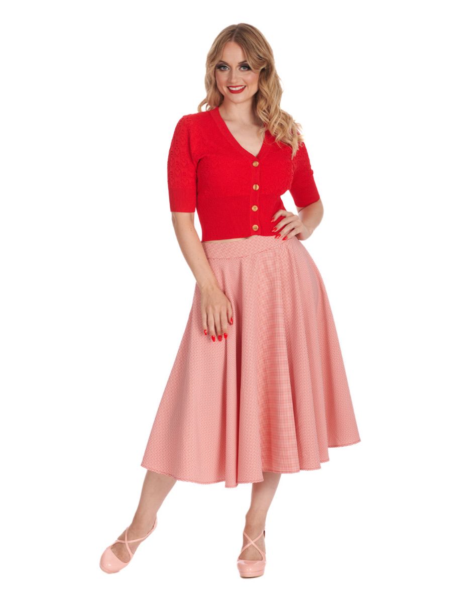 LOVE HEART CARDIGAN Red
