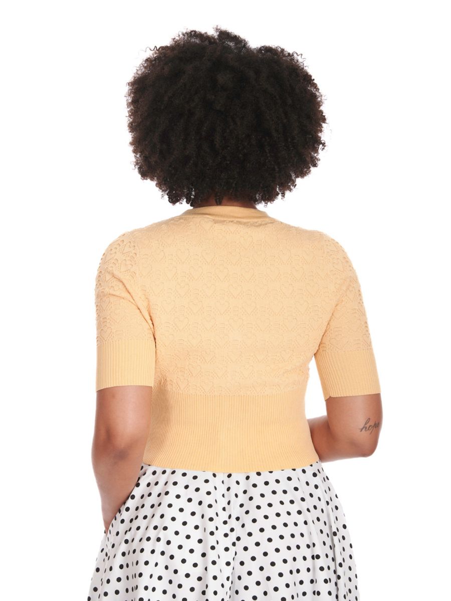 LOVE HEART CARDIGAN Yellow