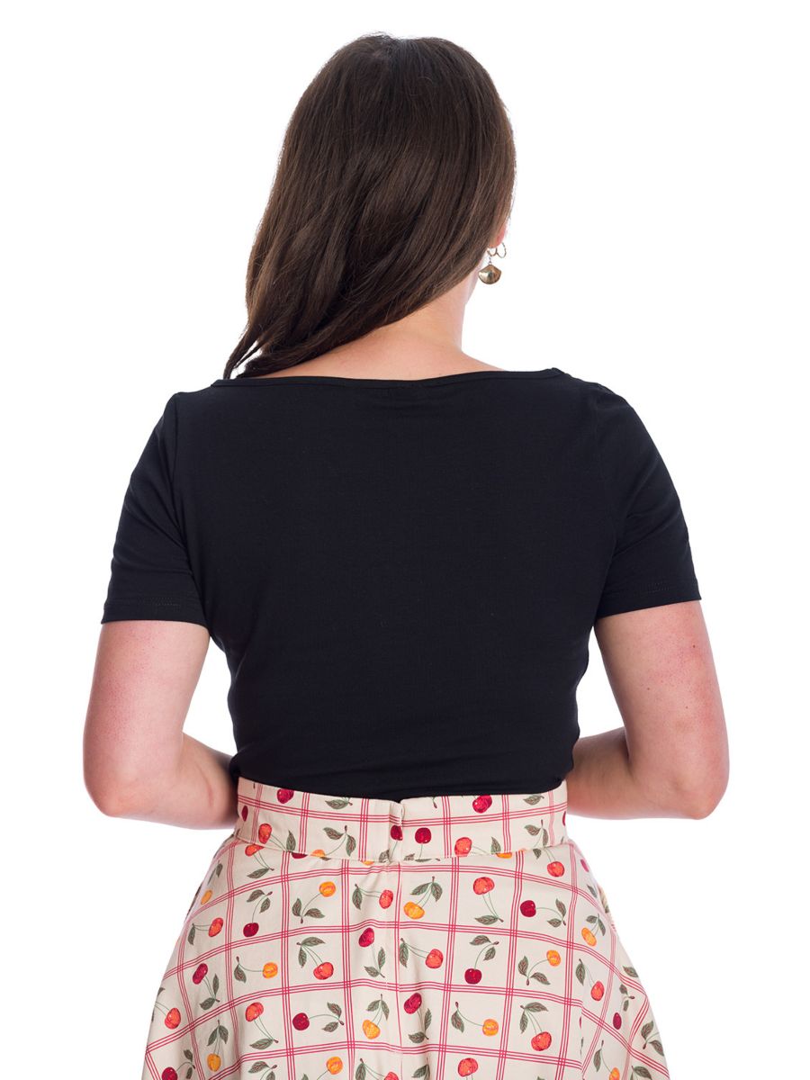 Rose Jersey New Style Top Black