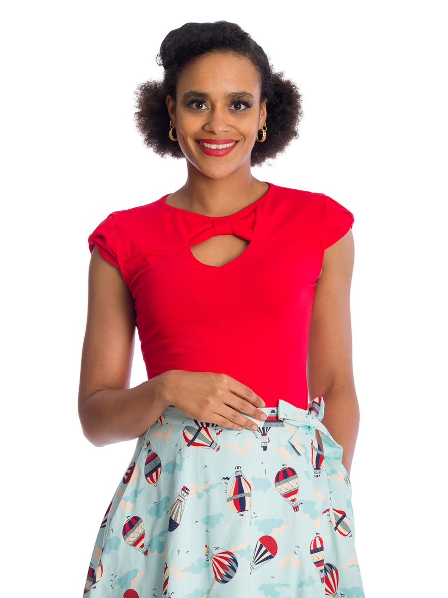 BE FREE JERSEY TOP Red