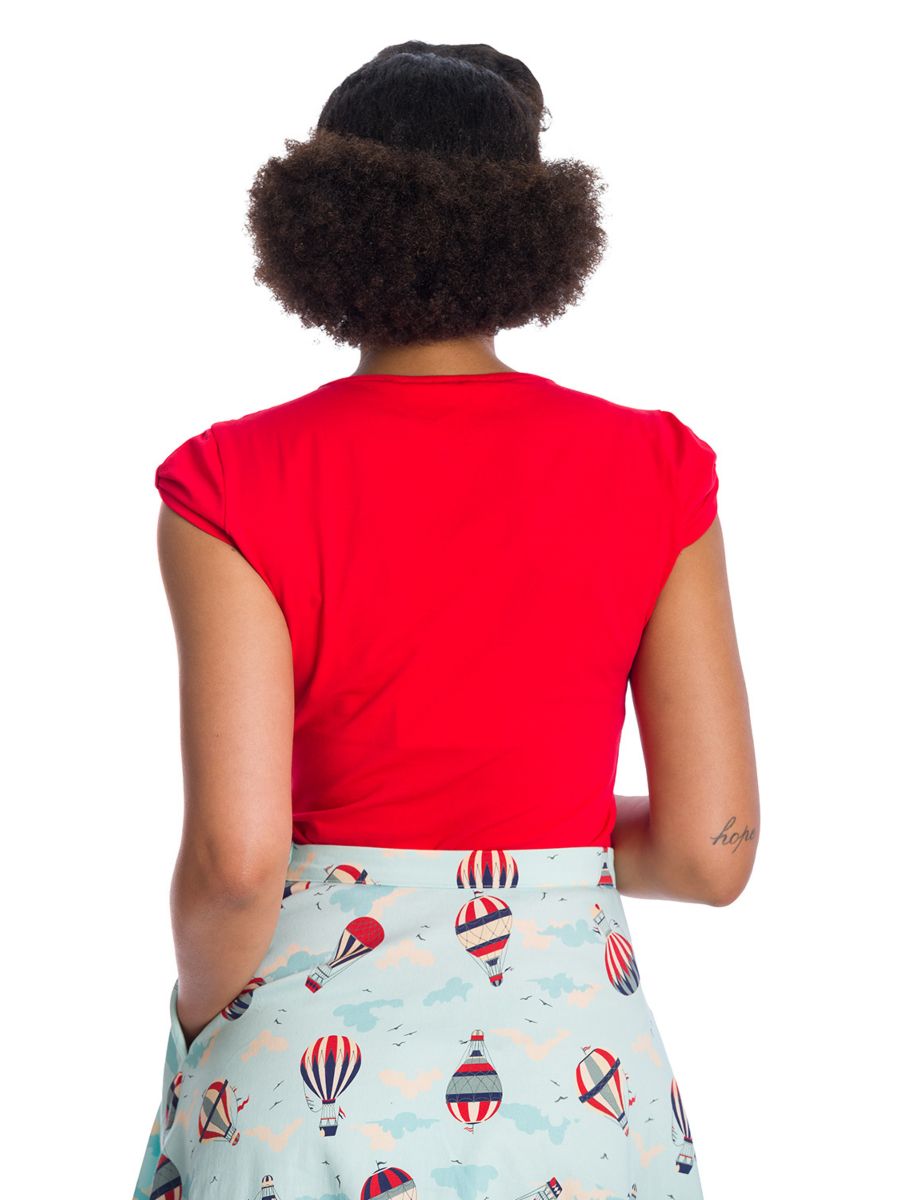 BE FREE JERSEY TOP Red