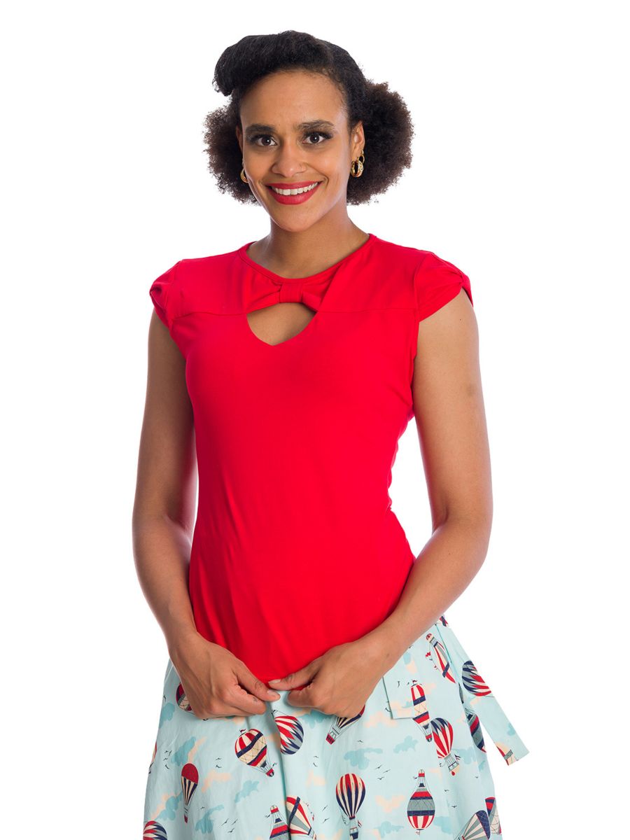 BE FREE JERSEY TOP Red