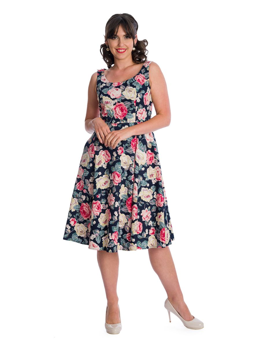 Banned Retro Rose Bloom Lady Jane Swing Dress