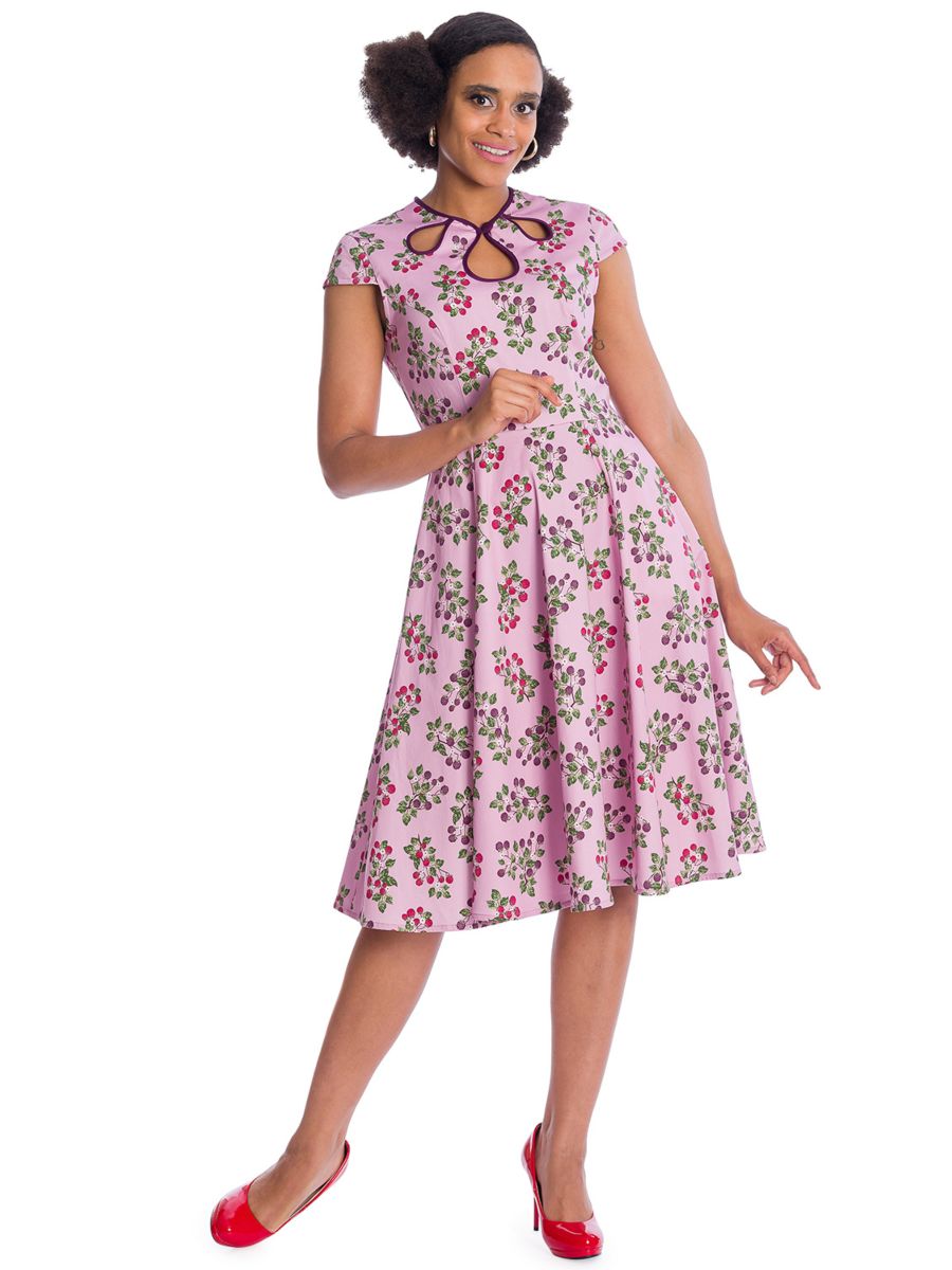 Banned Retro Summer Berry Daisy Fit and Flare Dress