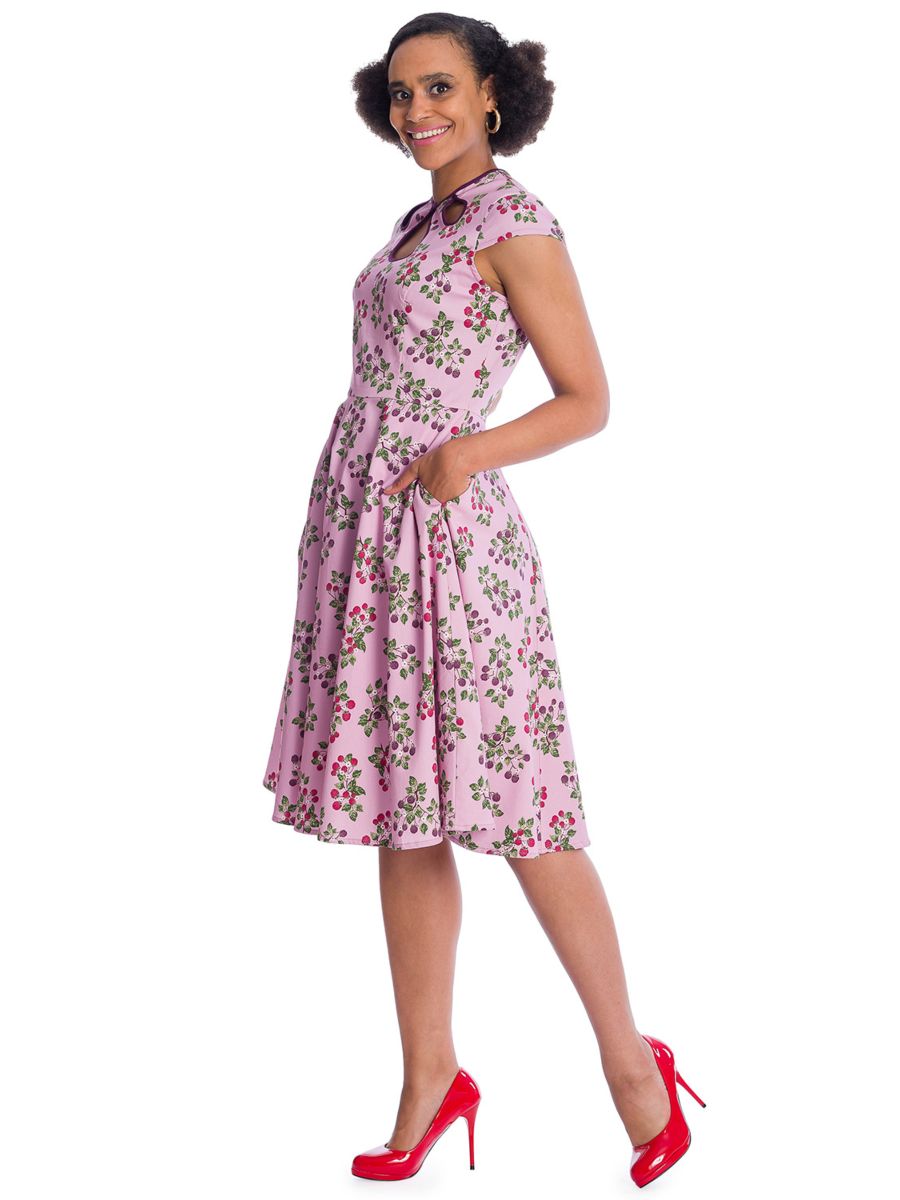 Banned Retro Summer Berry Daisy Fit and Flare Dress