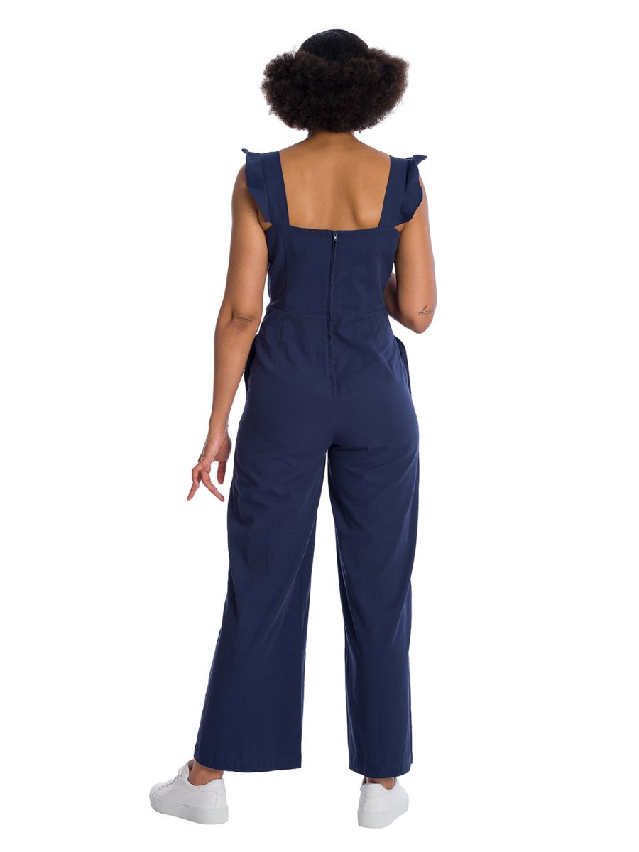 Banned Retro New Style Cute Culotte Navy Playsuit