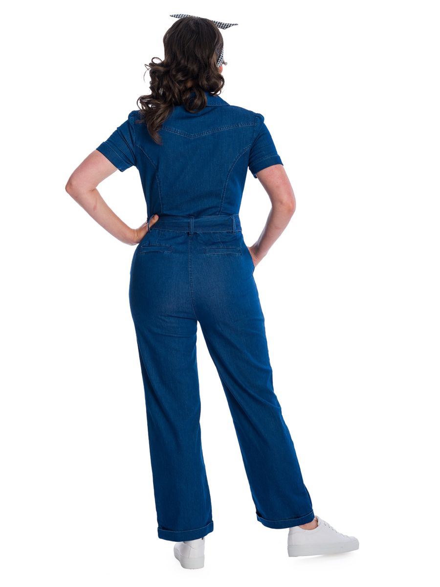 Banned Retro Cadillac Queen Denim Playsuit