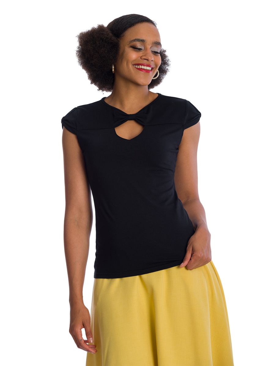 BE FREE JERSEY TOP Black