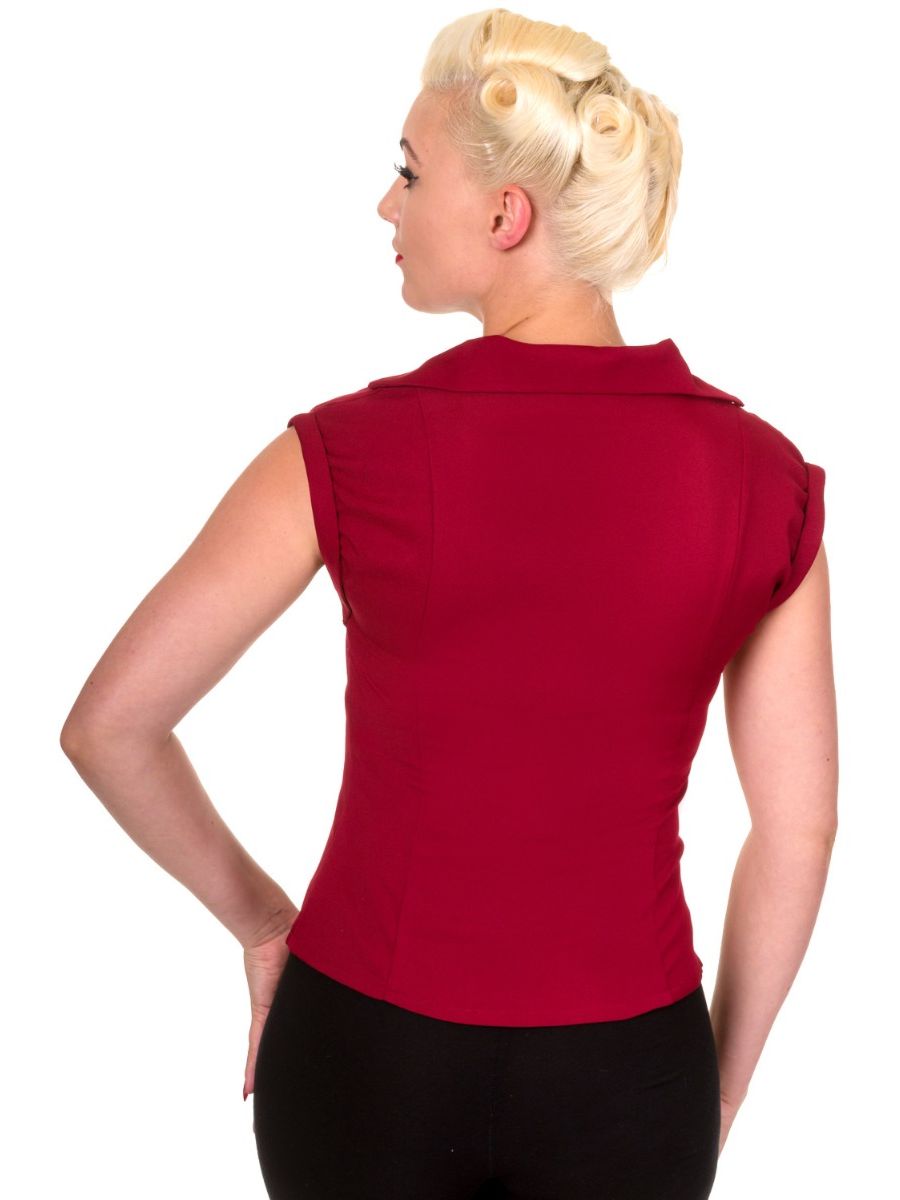 Banned Retro 1950's Dream Master Rita Shirt Bordeaux