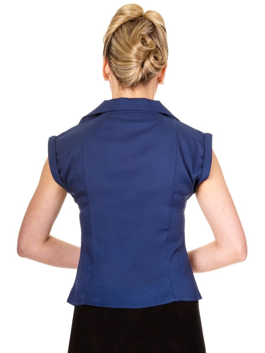 Banned Retro 1950's Dream Master Rita Shirt Navy