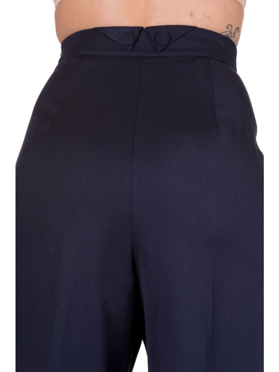 Banned Retro 1950's Hidden Away Vintage Wide Leg Trouser Navy Blue