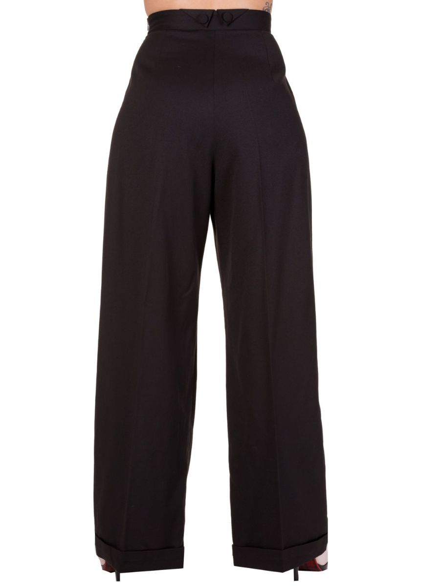 Banned Retro 1950's Hidden Away Vintage Wide Leg Trouser Black