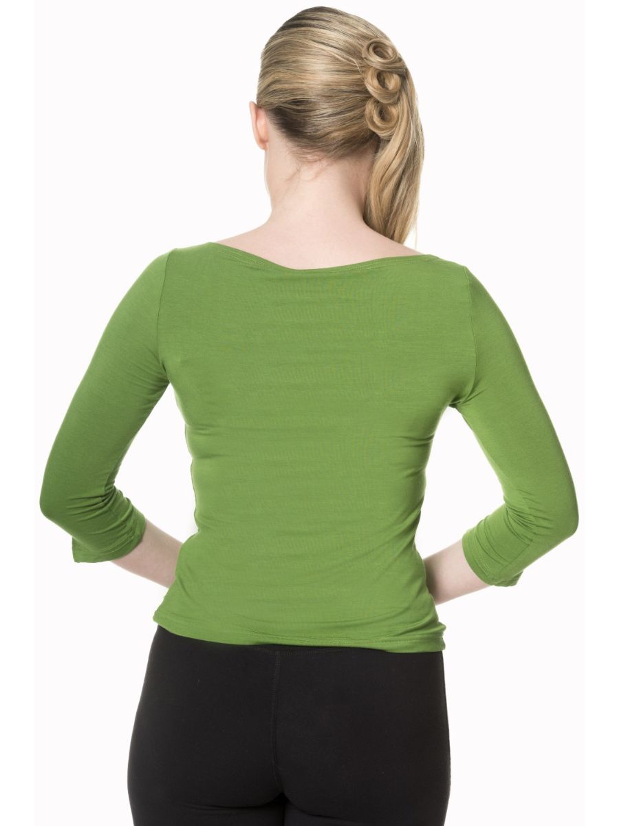 Banned Retro Modern Love Vintage Dorothy Top Meadow Green