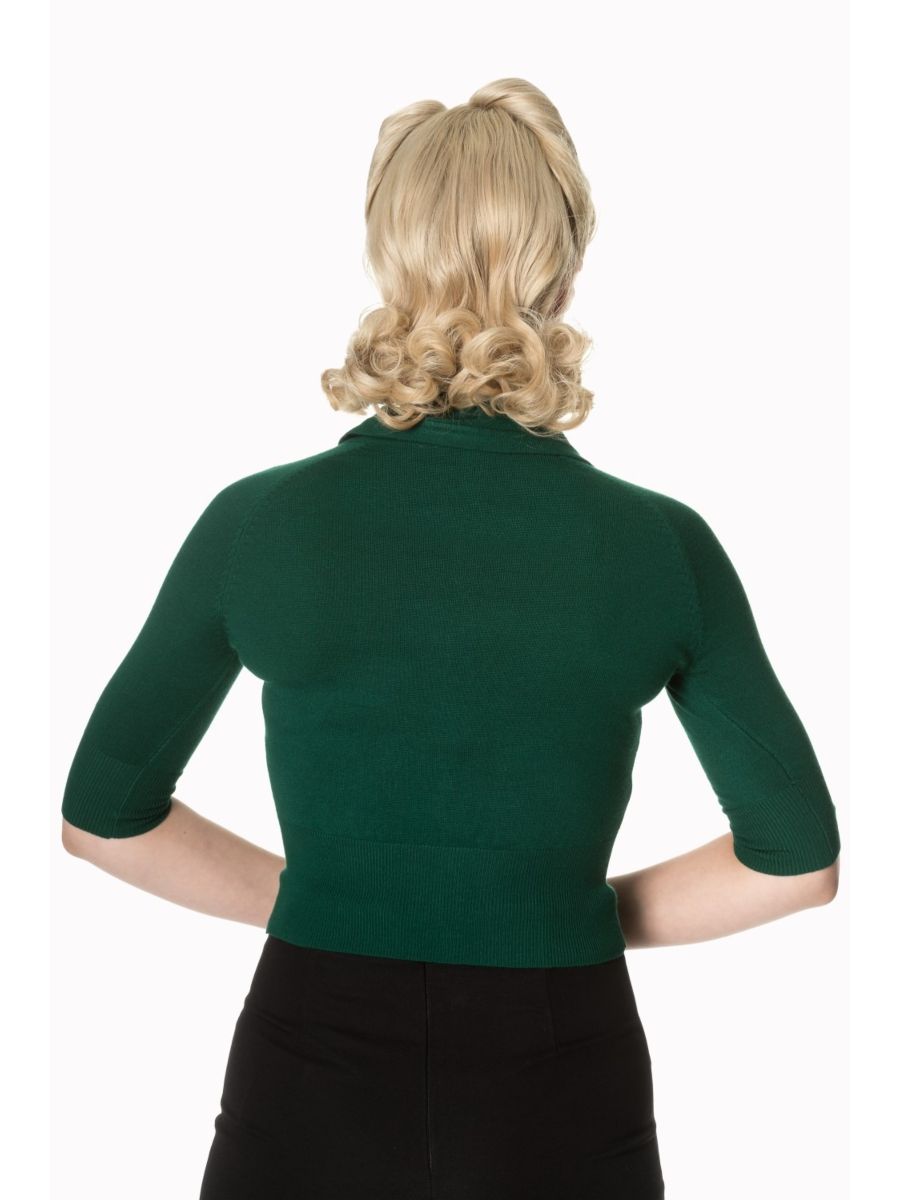 APRIL SHORT SLEEVE CARDIGAN Dark-Green