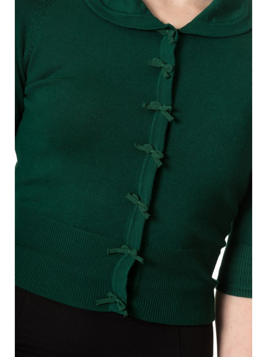 APRIL SHORT SLEEVE CARDIGAN Dark-Green