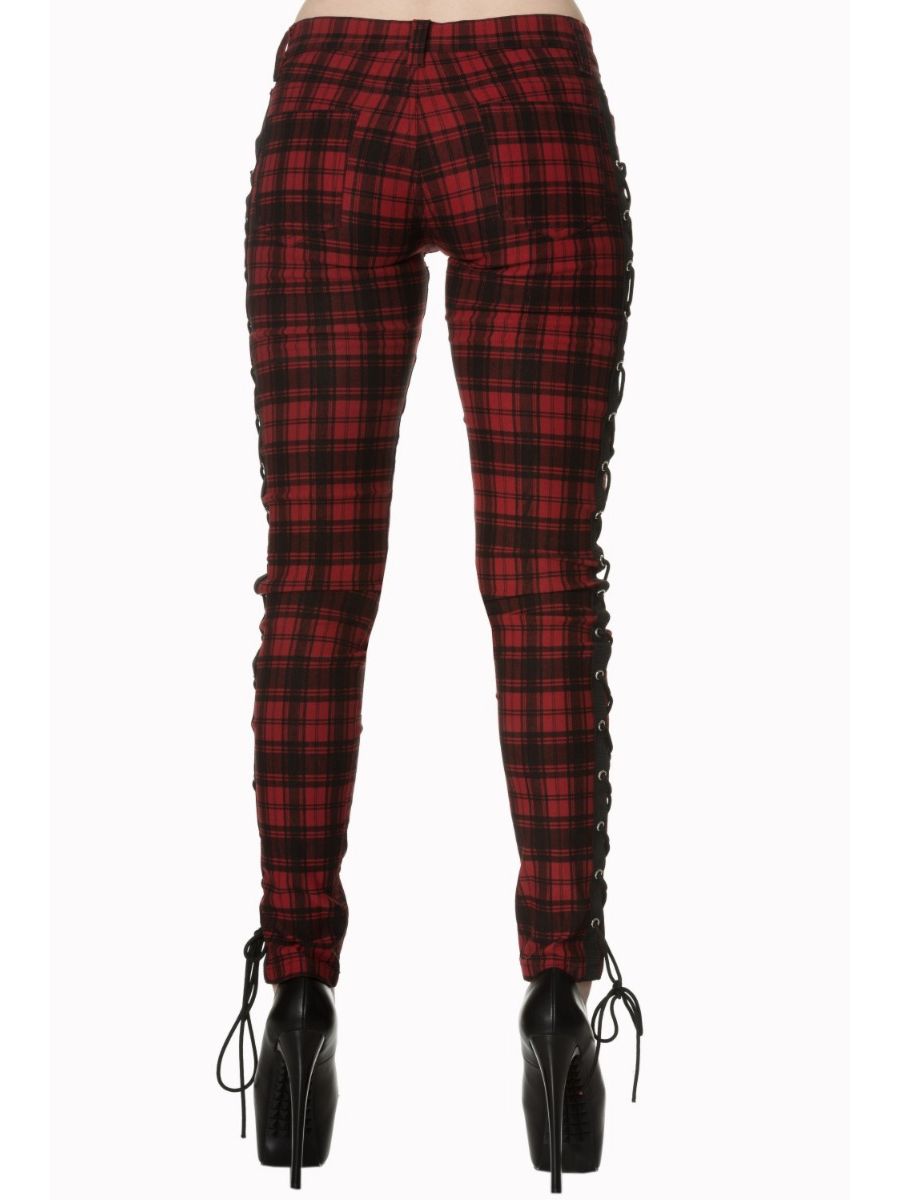 ESCAPING DARKNESS TARTAN SKINNY TROUSER