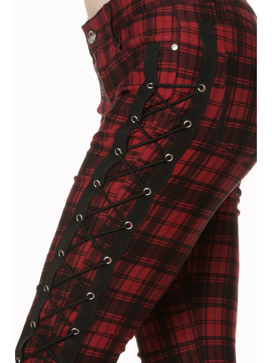 ESCAPING DARKNESS TARTAN SKINNY TROUSER